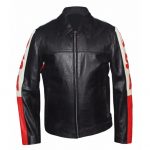 U.S.A AMERICAN FLAG BIKER STYLE LEATHER JACKET
