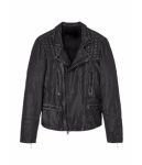 CARGO-BIKER STYLE LEATHER JACKET