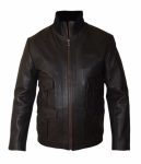 CASINO ROYALE-JAMES BOND DANIEL CRAIG HIGH MOCK COLLAR LEATHER JACKET