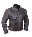 MEN’S VINTAGE (CAFE RACER) BIKER REAL LEATHER JACKET IN BROWN