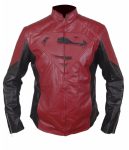MAN OF STEEL SUPERMAN LEATHER JACKET BLACK & MAROON
