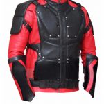 WILL SMITH DEAD SHOT SUICIDE SQUAD BLACK AND RED LEATHER JACKET