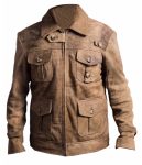 THE EXPENDABLES 2 DISTRESSED JASON STATHAM LEATHER JACKET