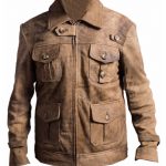 THE EXPENDABLES 2 DISTRESSED JASON STATHAM LEATHER JACKET