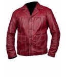 FIGHT CLUB BRAD PITT (RED) MOVIE LEATHER JACKET